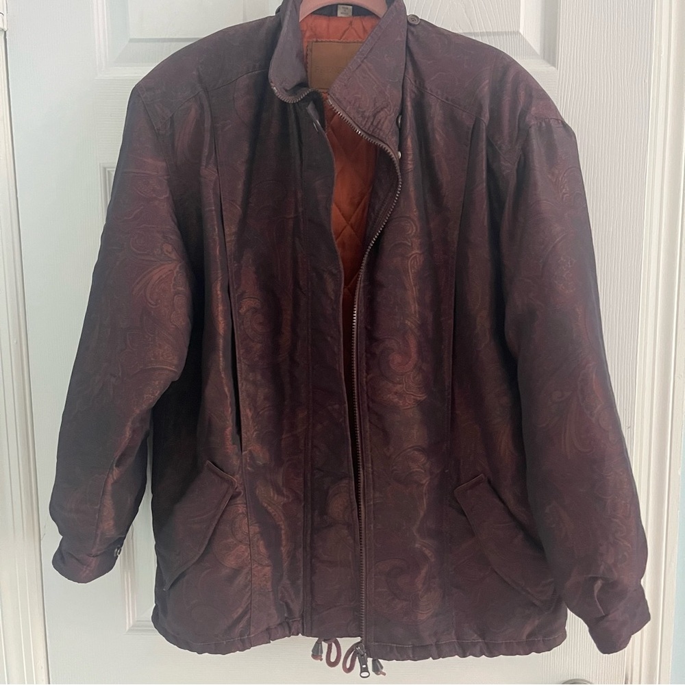 Men's Maroon Paisley Lightweight Jacket